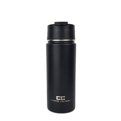 Coffee Culture 500ml Stainless Steel Travel Flask w/ Sipper - Black