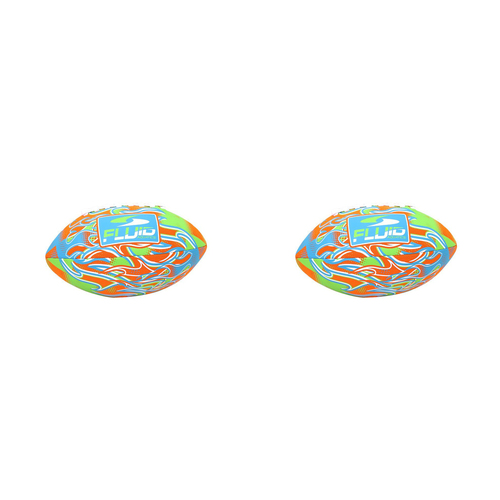 2PK Fluid 9" Football Beach/Pool Outdoor Kids Throw Toy Assorted 5y+