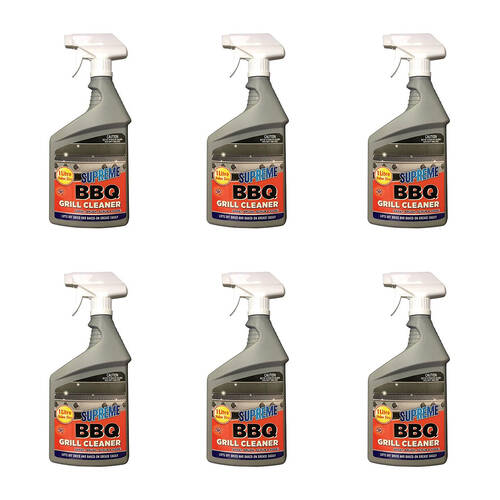 6PK Supreme Heavy Duty BBQ Grill Cleaner Degreaser Oven Spray 1L