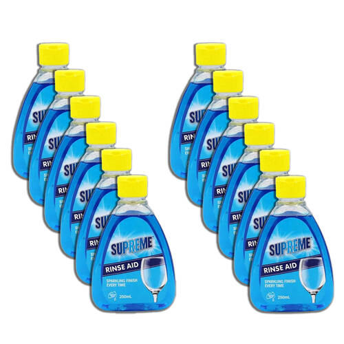 12PK Supreme Rinse Aid Dishwashing Liquid Booster 250ml