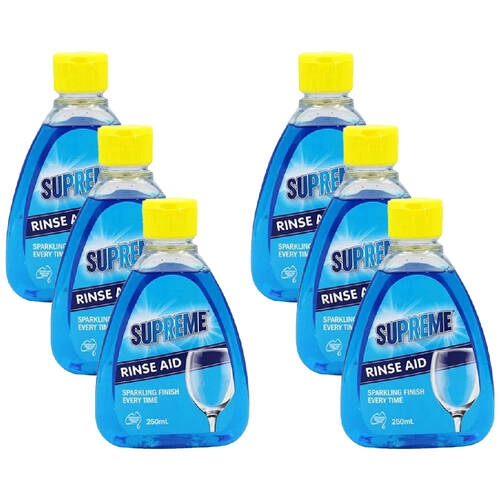 6PK Supreme Rinse Aid Dishwashing Liquid Booster 250ml