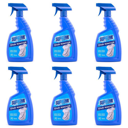 6PK Supreme Tough Stain Remover Liquid Spray Cleaning Solution 750ml