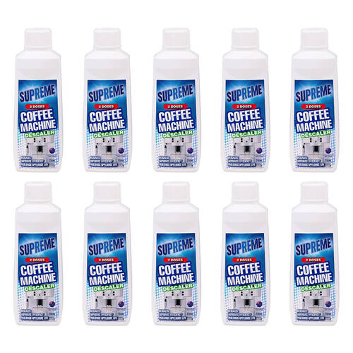 10PK Supreme 2-Doses Coffee Machine Liquid Descaler Cleaning Solution 250ml