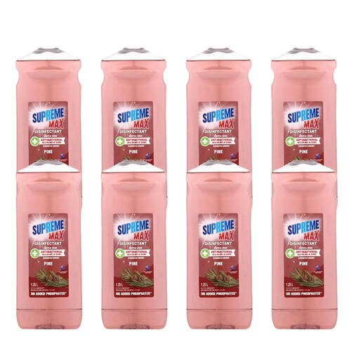 8PK Supreme Hospital Disinfectant Pine Surface Cleaner 1.2L
