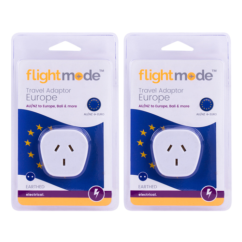 2PK Flightmode Outbound Europe Type C Adapter Europe And Bali - White