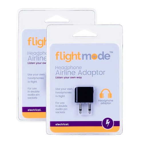 2PK Flightmode Headphone Airline Stereo Socket Adapter