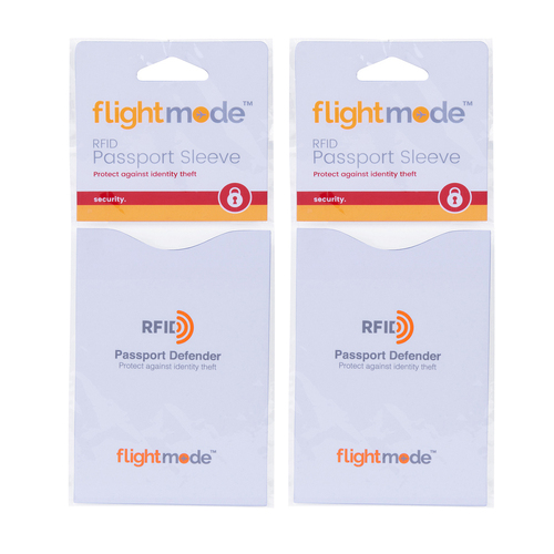 2PK Flightmode RFID Blocker Travel Passport Sleeve Card Holder Pouch