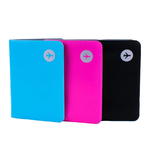3PK Flightmode PVC Lightweight Travel Passport Holder Card/Money Pouch
