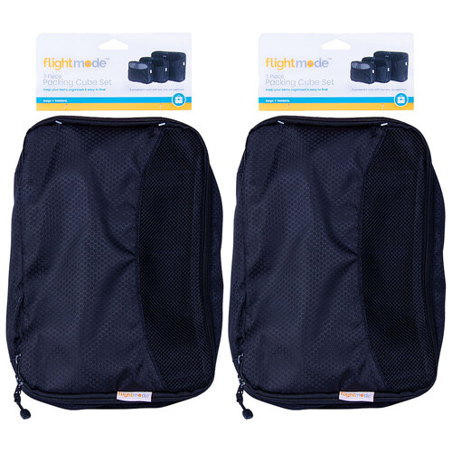 6x Flightmode 210d Polyester Breathable Travel Packing Cube Set Blue
