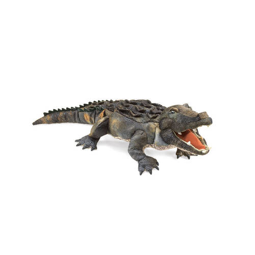 Folkmanis Stuffed Crocodile Hand Puppet Kids Toy w/ Movable Mouth & Tail 3y+