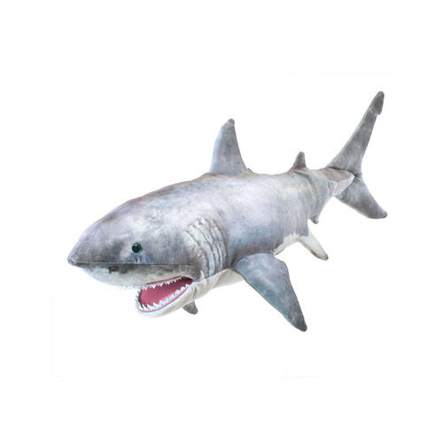 Folkmanis Great White Shark Puppet 71cm Kids Toy - Grey 3y+