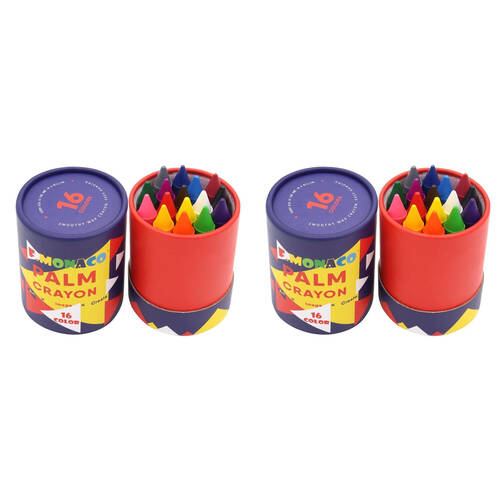2x 16pc Flower Monaco Palm Crayons Jumbo Non-Toxic Art & Craft Kids/Children - 3y+