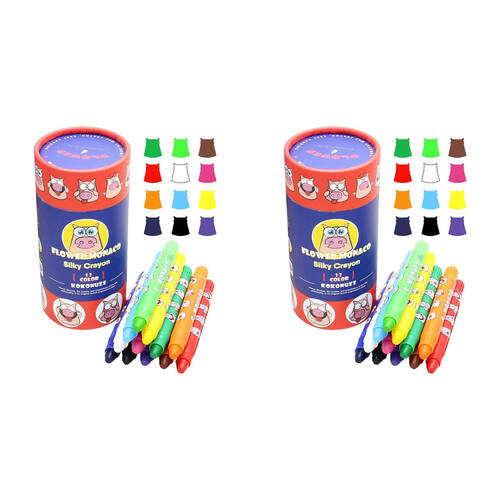 2x 12pc Flower Monaco Silky Crayons Coloring Tools Art & Craft Kids/Children - 3y+
