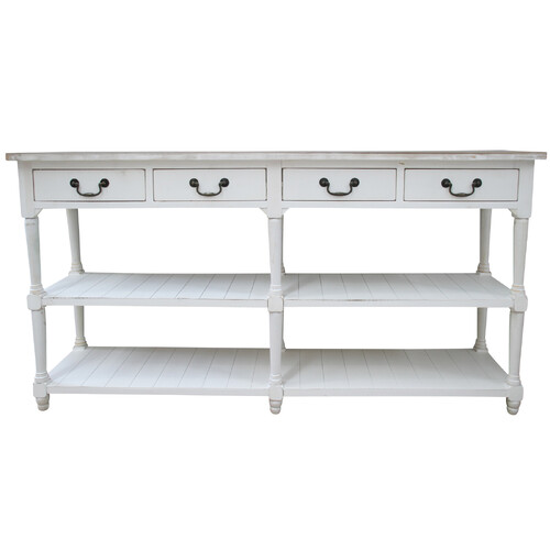 LVD Newport Fir Wood MDF 160.5cm Console Table Rectangle Large - White
