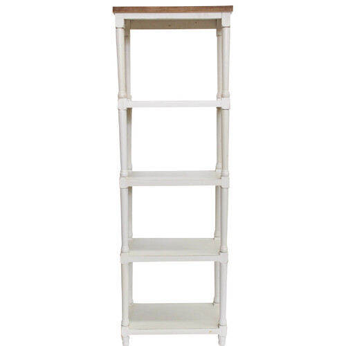 LVD Newport Fir Wood MDF 180cm Bookcase Shelf Stand - White