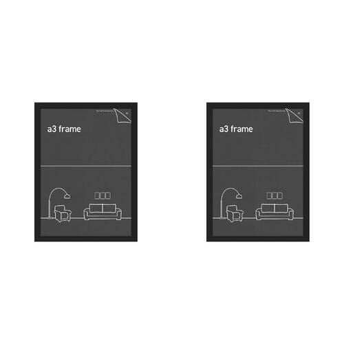 2PK Impact Merch Classic Picture Frame Fits A3 Print 42x30cm - Black