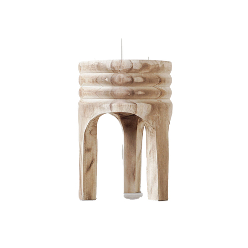 Rayell 45cm Handcrafted Timber Kai Stool/Side Table - Natural