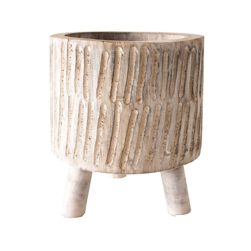 Rayell Indoor Timber Pot/Planter Tokoriki White Wash Small 19x21 cm