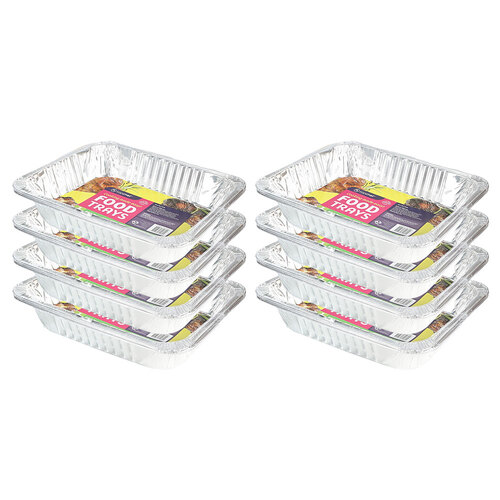 8x 3pc Topchef Home Kitchen Large Rect Foil Barbecue Trays