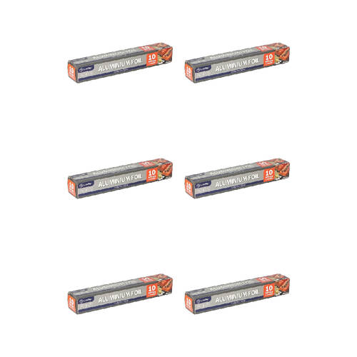 6PK Topchef Aluminum Foil Kitchen Food Wrapper Roll 10m