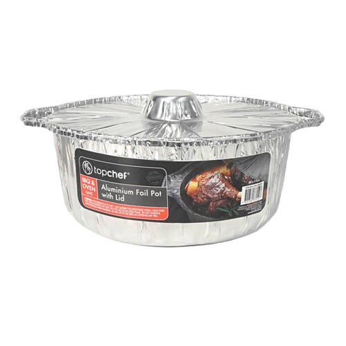 12PK Topchef Aluminum Foil Pot Kitchen Food Storage w/ Lid 29cm