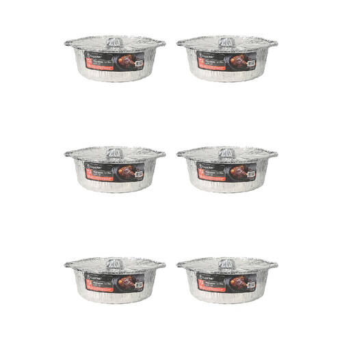 6PK Topchef Aluminum Foil Pot Kitchen Food Storage w/ Lid 33cm