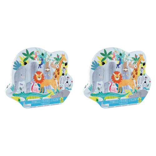 2x 40pc Floss & Rock Shaped Jigsaw Puzzle 55x58cm Jungle 3+