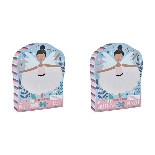 2x 12pc Floss & Rock Shaped Jigsaw Puzzle Game Enchanted 3+