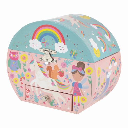 Floss & Rock Musical Jewelry Box Oval - Rainbow & Fairy 3y+