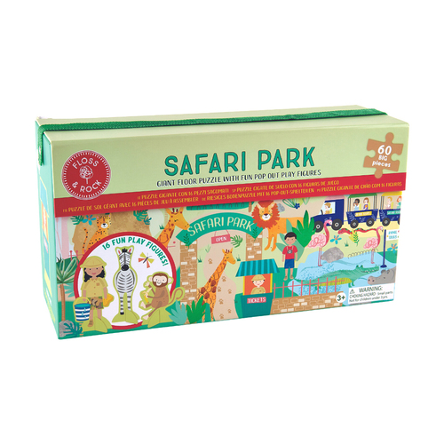 60pc Floss & Rock Floor Jigsaw Puzzle 142x28cm Safari 3+