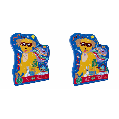 2x 40pc Floss & Rock Shaped Jigsaw Puzzle Game Pets 3+