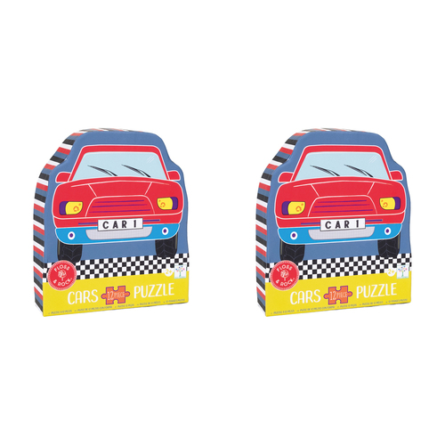 2x 12pc Floss & Rock Shaped Jigsaw Puzzle Game Cars 3+