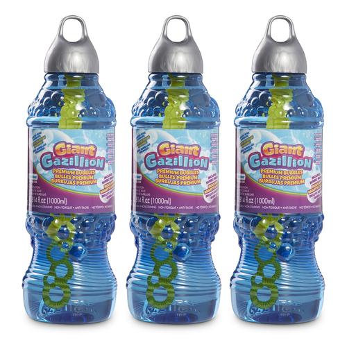 3x Gazillion 1L Bubbles Giant Blue Solution Kids Toy 3+