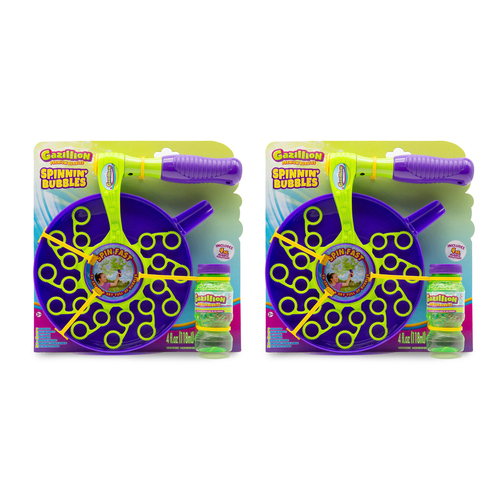 2x Gazillion Spinning Bubble Wand w/ 118ml Solution Kids/Children Toy 3+