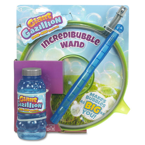 Gazillion Bubbles Giant Bubble Wand w/ Solution Kids Toy 3+