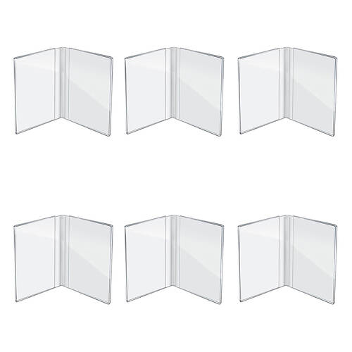 6PK Unigift Inspire Vertical Double Picture Photo Frame 10x15cm Clear