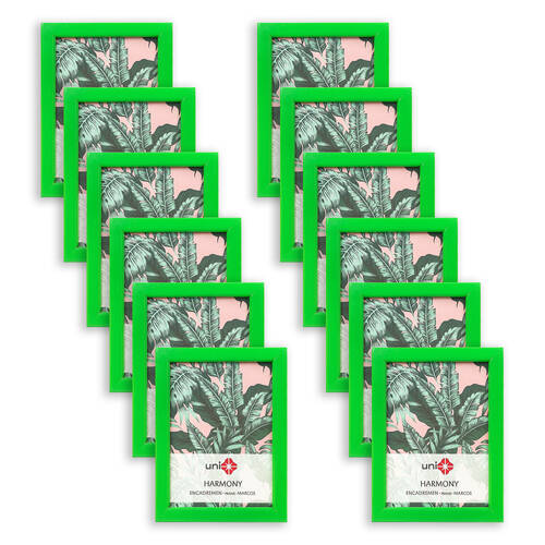 12PK Unigift Harmony Wooden/Glass Picture Photo Frame 13x18cm Bright Green