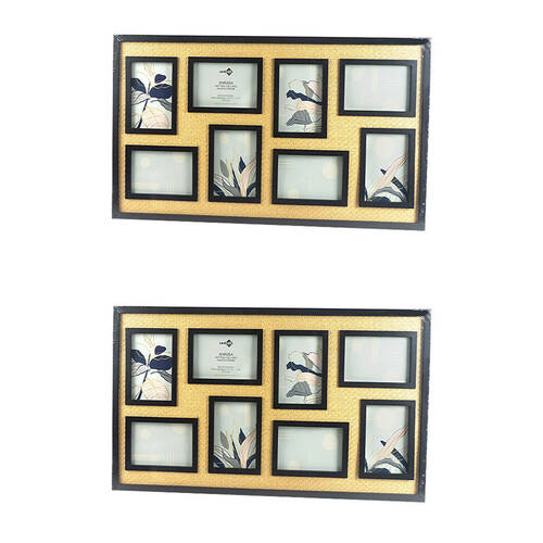 2PK Unigift Annisa Rattan Wooden/Glass Picture Photo Frame 10x15cm Black&Natural