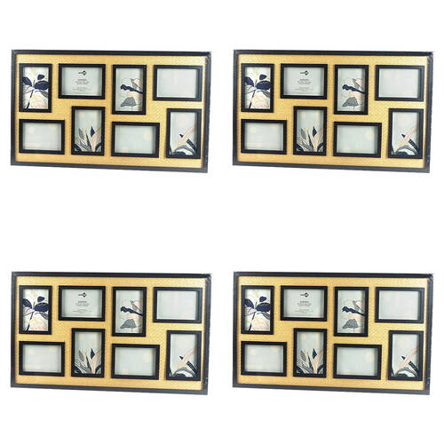 4PK Unigift Annisa Rattan Wooden/Glass Picture Photo Frame 10x15cm Black&Natural