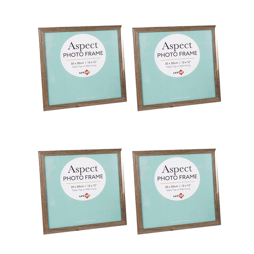 4PK Unigift Aspect 30x30cm MDF/Glass Picture Frame - Assorted