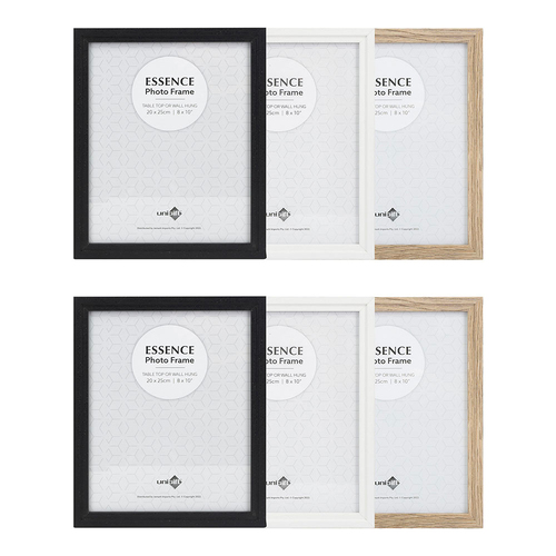 6PK Unigift Essence 20x25cm MDF/Glass Picture Frame - Assorted