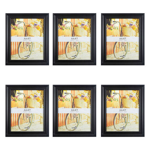 6PK Unigift Juliet Wooden/Glass Single Picture Photo Frame 20x25cm Black