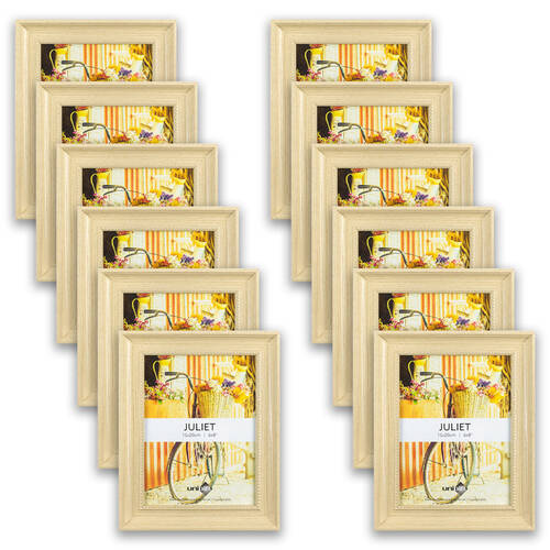 12PK Unigift Juliet Raised Dots Border Picture Photo Frame 15x20cm Natural