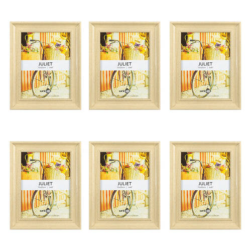 6PK Unigift Juliet Raised Dots Border Picture Photo Frame 15x20cm Natural