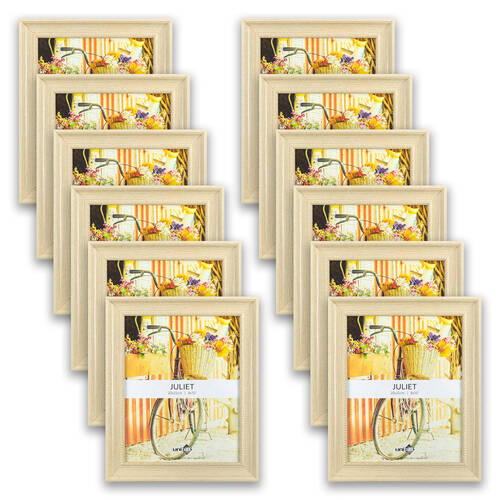 12PK Unigift Juliet Raised Dots Border Picture Photo Frame 20x25cm Natural