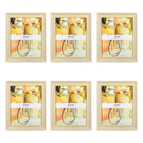 6PK Unigift Juliet Raised Dots Border Picture Photo Frame 20x25cm Natural