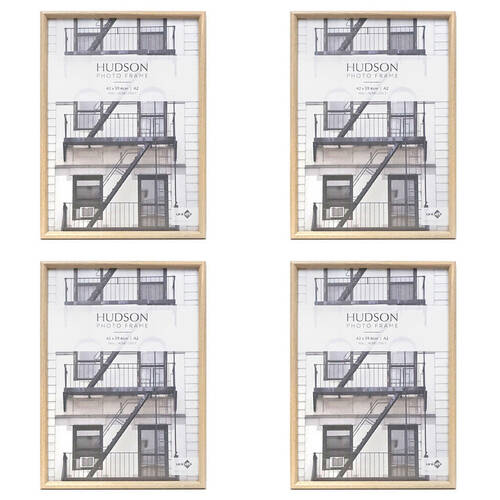 4PK Unigift Hudson Round Wooden Profile Picture Photo Frame A2 Natural