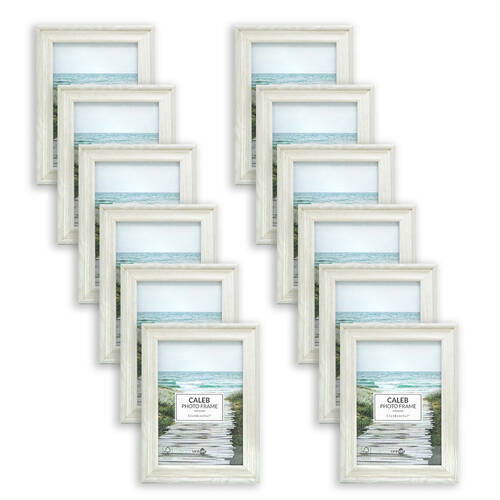 12PK Unigift Caleb Wooden/Glass Picture Photo Frame 13x18cm Grey/Cream