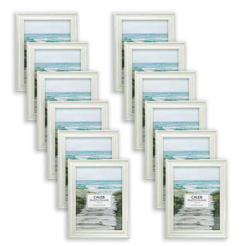 12PK Unigift Caleb Wooden/Glass Picture Photo Frame 15x20cm Grey/Cream