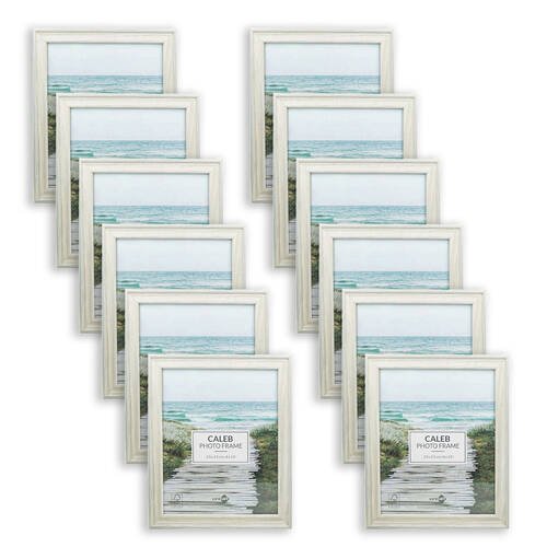 12PK Unigift Caleb Wooden/Glass Picture Photo Frame 20x25cm Grey/Cream